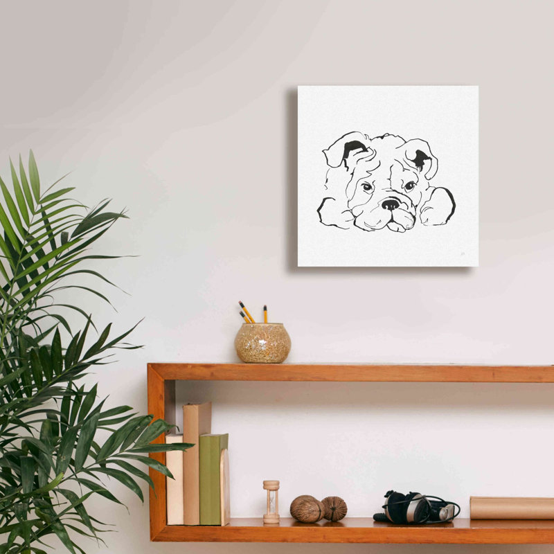 «Line Dog Bulldog II» par Chris Paschke, estampe numérique sur toile, H 12 po x l 12 po x P 0,75 po