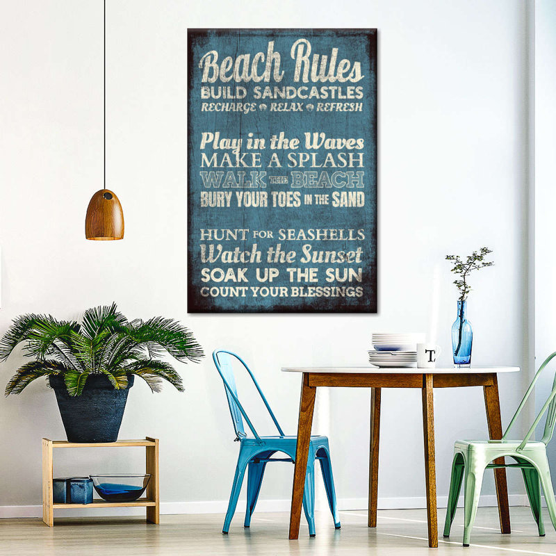 " Beach Rules " by Charles B, 48" H x 32" W x 1.25" D