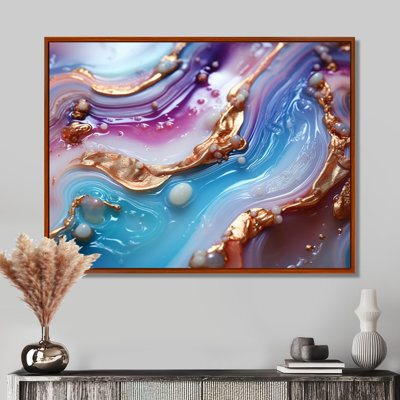 Opulent Agate Azure Dreams Glam - impression d'art mural en marbre