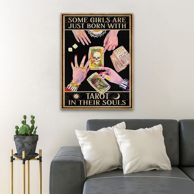 Tarot - Certaines filles sont juste nées avec le tarot dans leur âme - 1 pièce, impression sur toile tendue