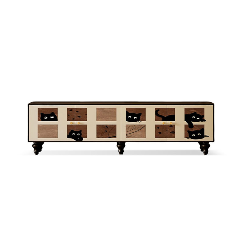 Meuble télé moderne en bois massif, H 21,65 po x L 70,87 po x l 15,75 po