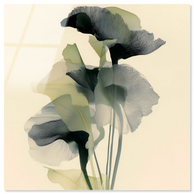 Tableau « Fluid Foliage I » en acrylique, par Art Remedy, prêt à accrocher, 50 x 50 cm.