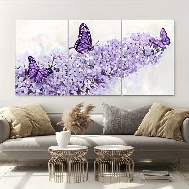 3 Piece Wrapped Canvas Print, 45 cm H x 90 cm W