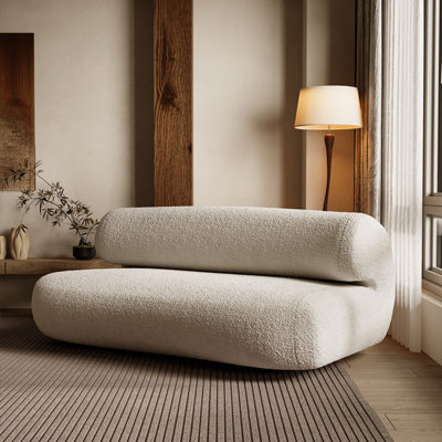 Mid-Century Modern Straight-Line Fabric Sofa