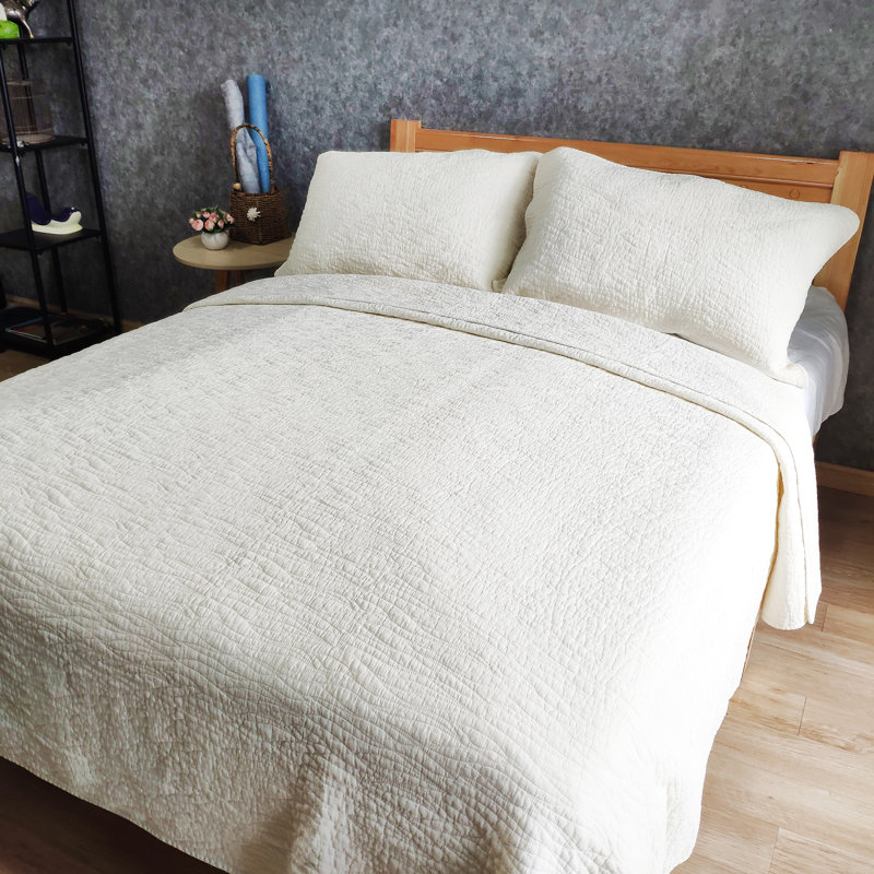 Carson Cotton Quilt, Queen Quilt + 2 Shams, Ivory