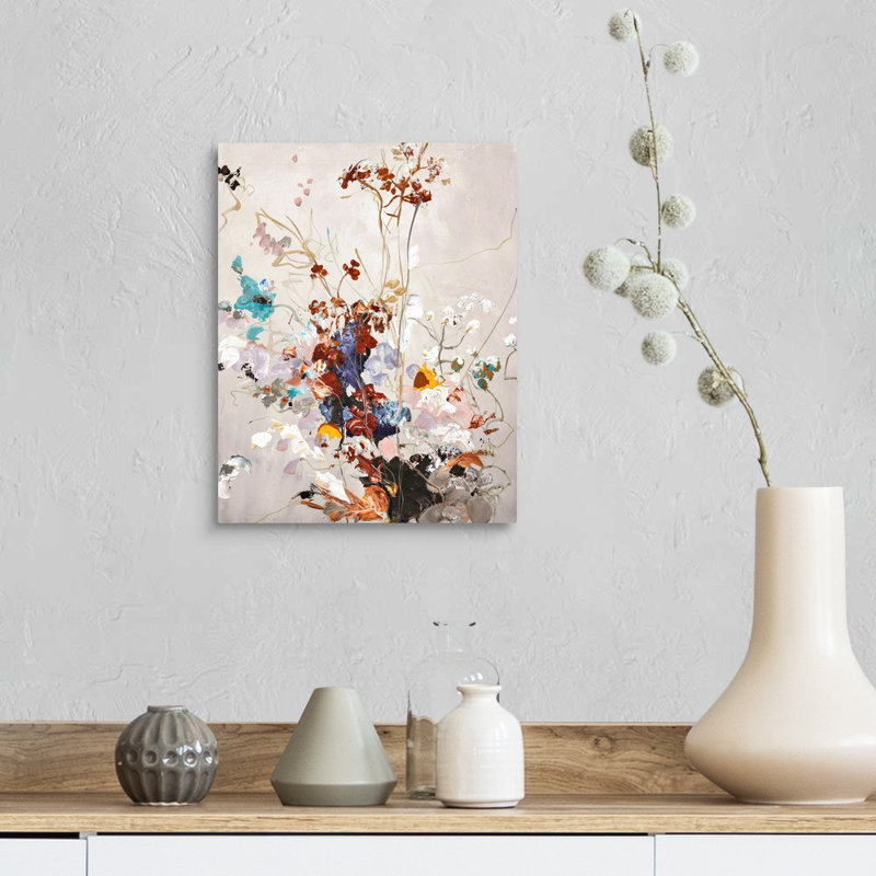 Automne floral - reproduction d'art, H 14 po x l 11 po x P 1,25 po, Toile tendue