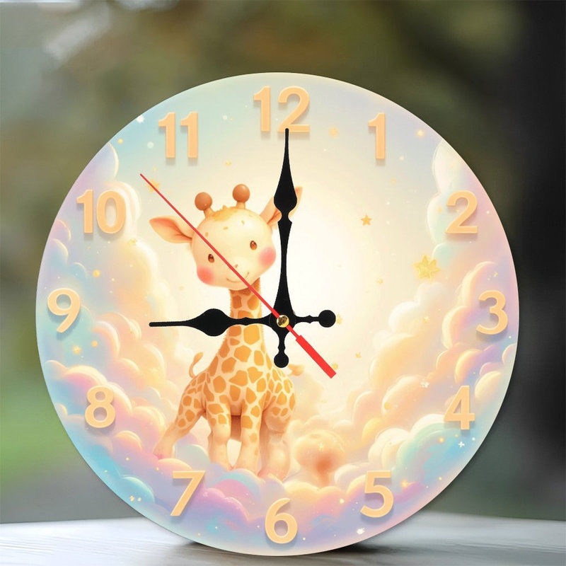 Jolis nuages de l'horloge girafe 