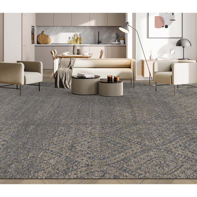 Wool Damask Area Rug