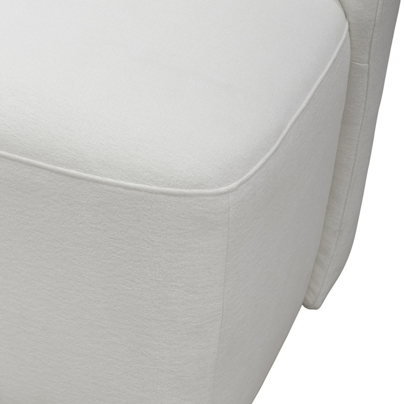 Faouzi Accent Dining Chair W/ Casters, Ivory Polyester