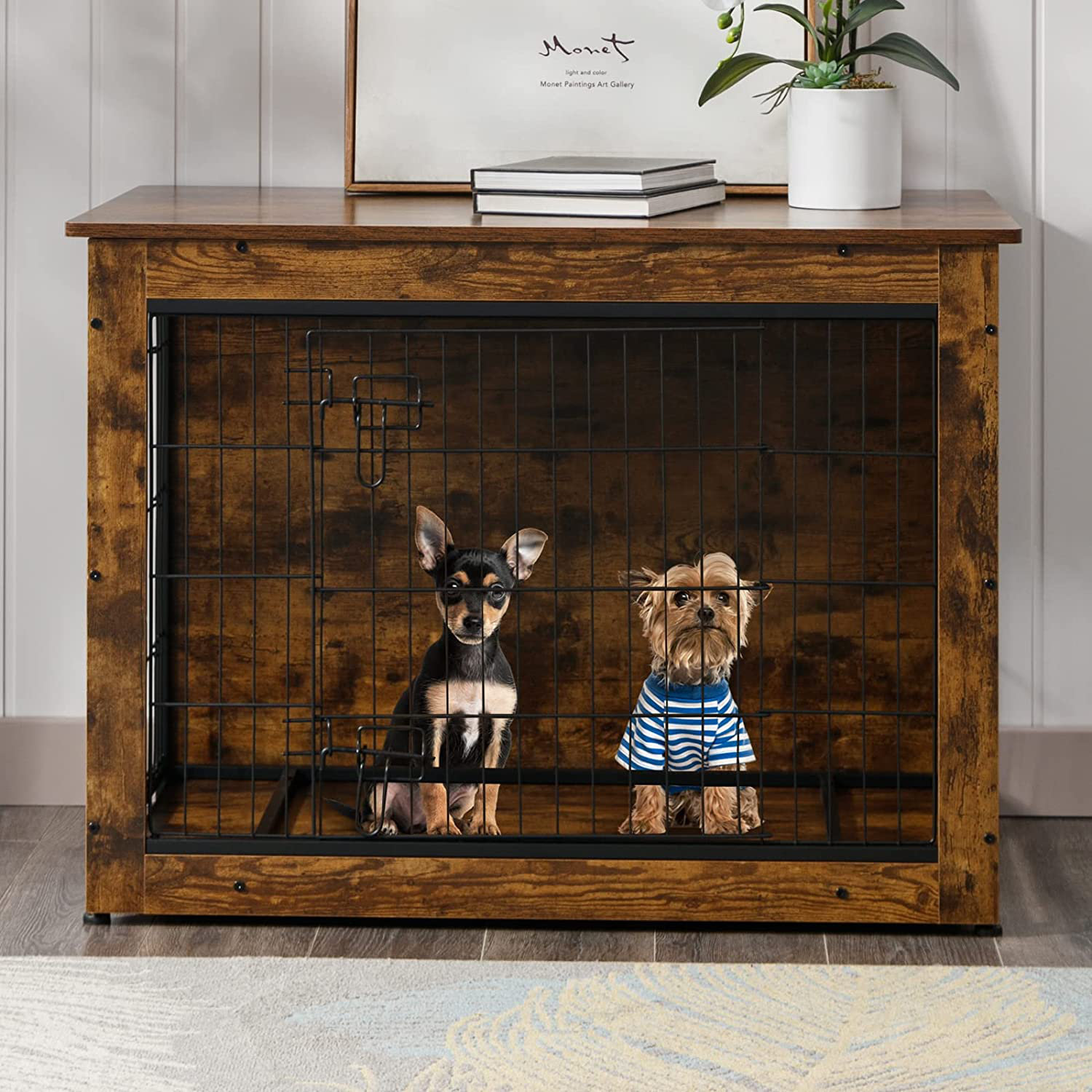 Tucker Murphy Pet™ Furniture Style Wooden Dog Crate, Indoor Dog Kennel ...