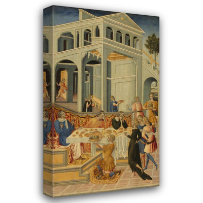 "The Head of Saint John the Baptist Brought Before Herod" by  Giovanni Di Paolo - Gallery Wrap Canvas Wall Art