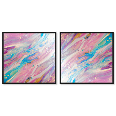 Galactic Whispers Set Canvas Geode Art by Art Remedy