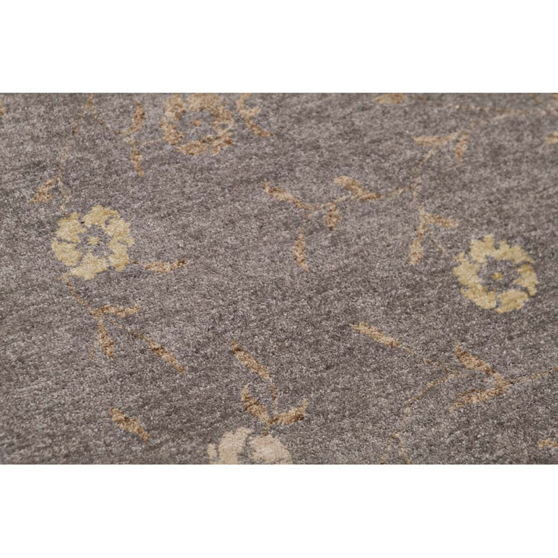 Tapis gris de haute qualité noué à la main