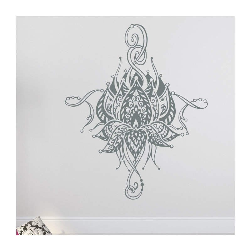 Décalcomanie murale fleur lotus Buller, Gris
