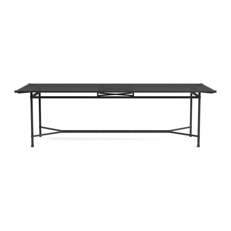 Venetian Outdoor Dining Table, Textured Pewter
