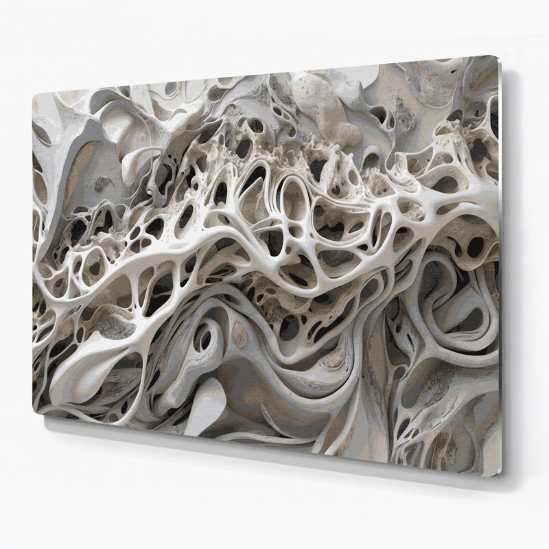 Art mural gris Biomorphic Abstraction 81, H 11 po x l 14 po