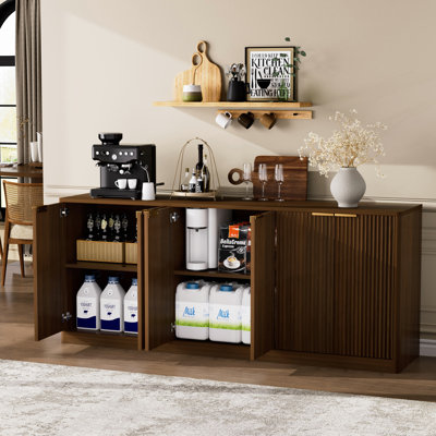 Buffet ondulé moderne à 6 portes avec design incurvé