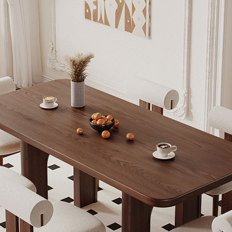 Table de salle à manger et chaise en bois massif de style français, H 29,52 po x L 55,11 po x l 31,49 po