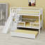Lit superposé moderne pour enfants, glissière et gigogne d'escalier de rangement pratique-129862398