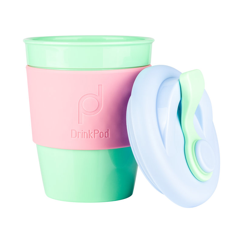 Drink Pod Plastic Travel Mug, Green Dream/Green