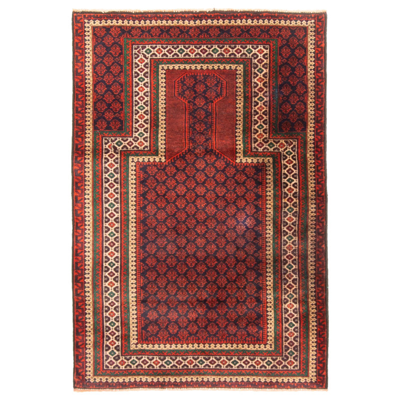 Tapis rouge Teimani 3 pi 0 po x 4 pi 6 po