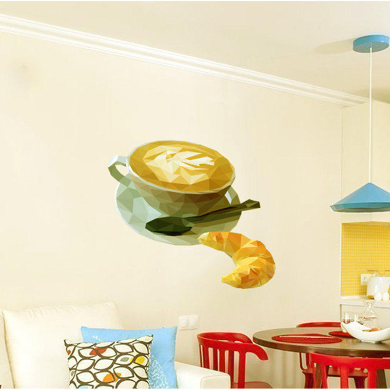 Adhésif décoratif à café polygonal croissant, H 46 po x l 50 po