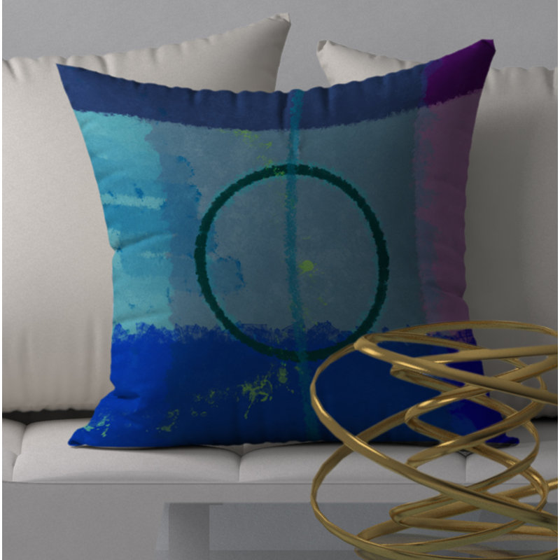 Abstract Reversible Throw Pillow, 18" H x 18" W