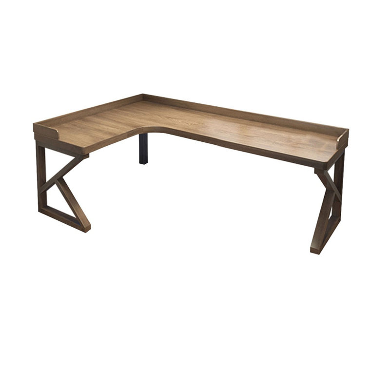 Bureau rectangulaire en bois massif noyer clair, Retour à gauche, H 29,53 po x l 70,87 po x P 47,24 po