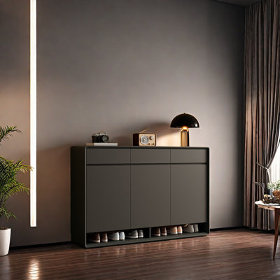 Simple armoire à chaussures en bois massif