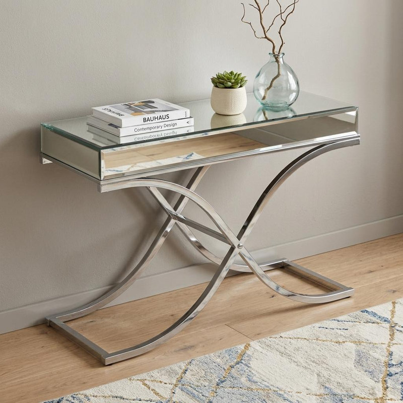 Console en verre à miroir 42 po