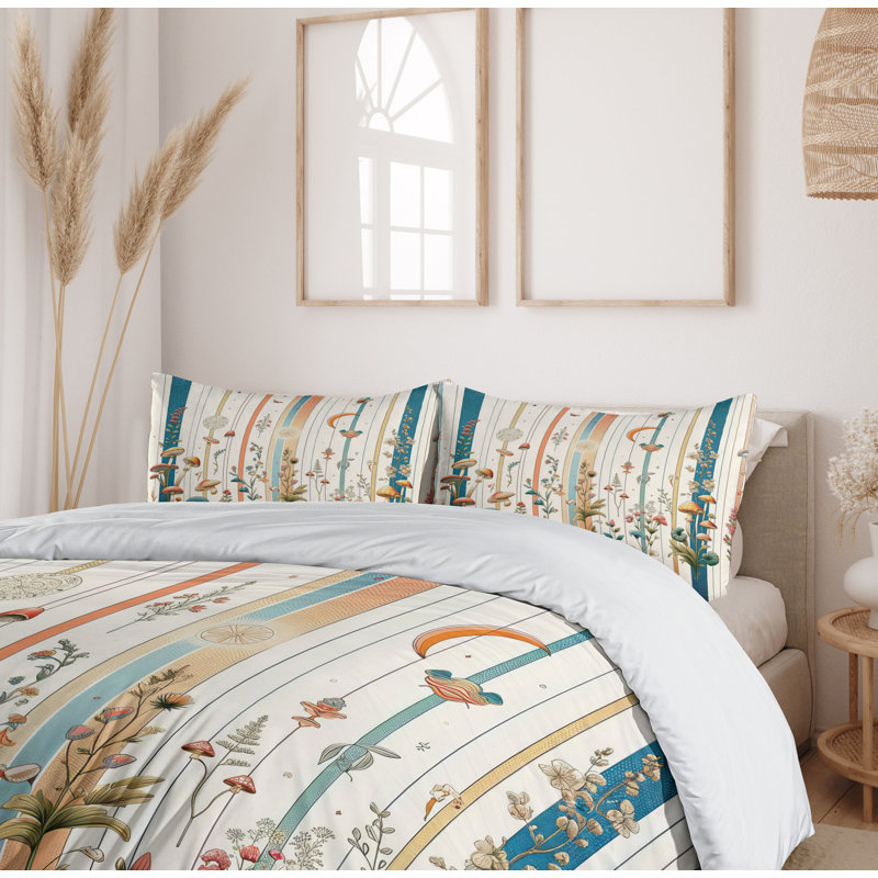 Botanical Duvet Cover, King Duvet Cover + 2 Standard Shams