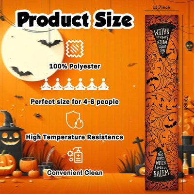 Halloween Decorations - Spider Web Witch Hat Table Runner | Halloween Party Favors Home Decor - Halloween Tablecloth Backdrop for Kitchen Dining Office Indoor Outdoor Decorations
