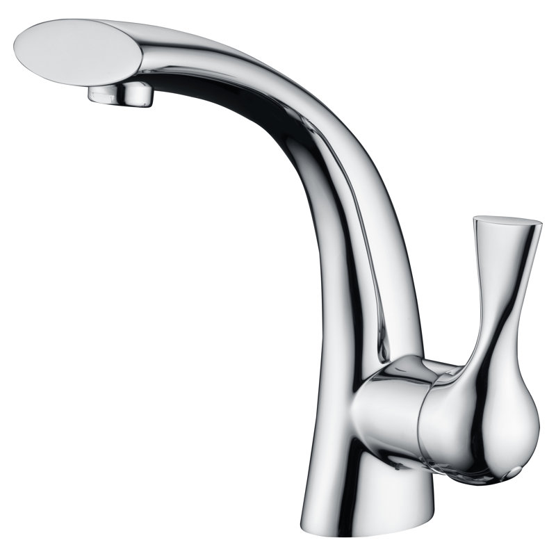 Robinet de salle de bain à poignée simple avec drain Twist Collection - Chrome, Chrome poli