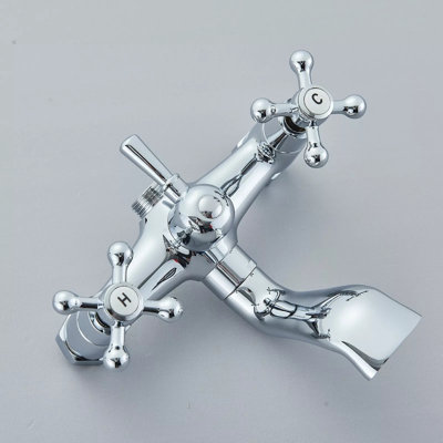 2 Handle Floor Waterfall Faucet with Diverter