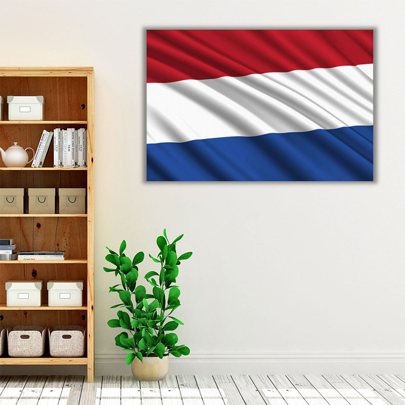 Drapeau des Pays-Bas flottant - reproduction d'art sur toile, H 20 po x l 30 po