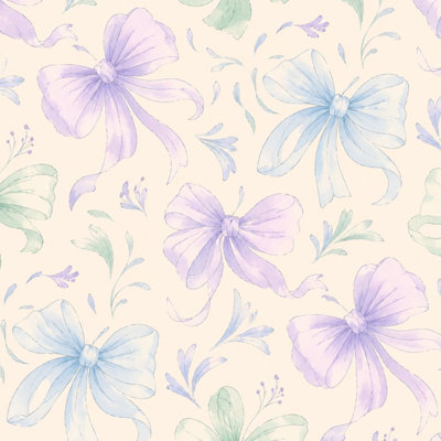 Papier peint adhésif autocollant aquarelle avec éléments floraux pastel et adhésif amovible beige