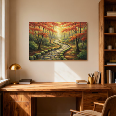 Paysage et nature, chemin d'automne à travers les arbres colorés de la forêt