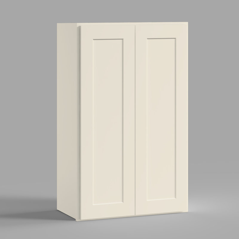 Armoire de cuisine murale blanche antique avec tablettes réglables l 24 po x H 42 po x P 21 po, Cream