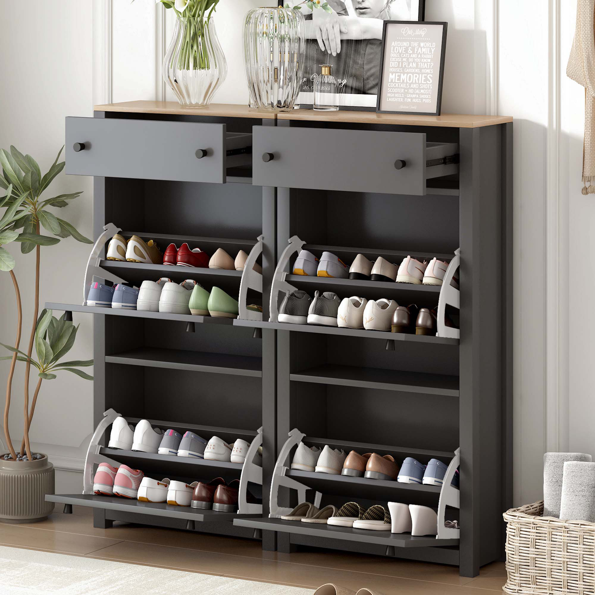 Hokku Designs Madieha 24 Pair Shoe Storage Cabinet | Wayfair