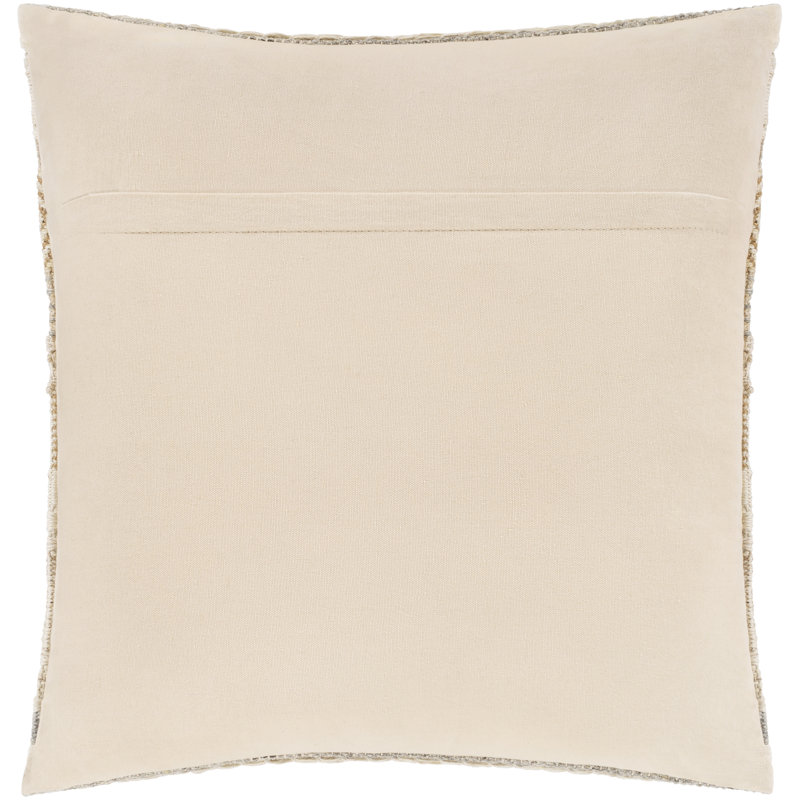Lorens Beige and Off-White Woven Square Throw Pillow