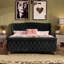 Lit plateforme Verona King en velours avec tête de lit capitonnée à oreilles-134707182-134707184