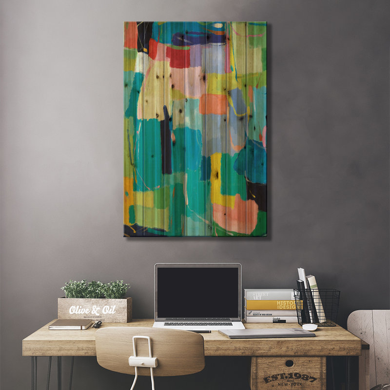 Urban Urbanay par Kim Parker - reproduction sur bois sans cadre, H 40 po x l 26 po x P 1,5 po