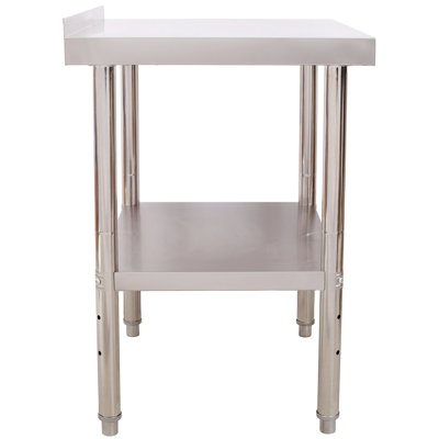 30 X 24 Inch Commercial Stainless Steel Table With 440lbs Load, Adjustable Undershelf, Smooth Edges For Heavy Duty Prep Capacity, 3 Height Settings Triangular Bracing Durability