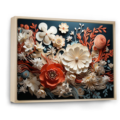 Art mural abstrait sur toile florale, impression moderne de fleurs de corail - Fleurs de corail abstraites II