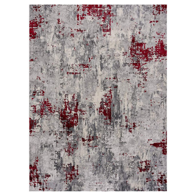 Tapis abstrait rouge durable
