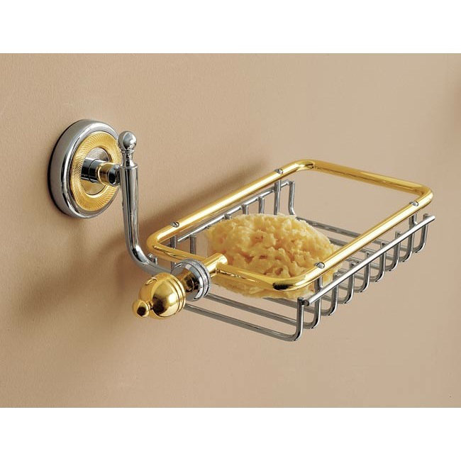 Queen Drill / Screw Shower Basket, Chrome and Gold