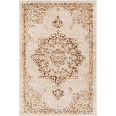 Tapis traditionnel Ulla couleur chameau