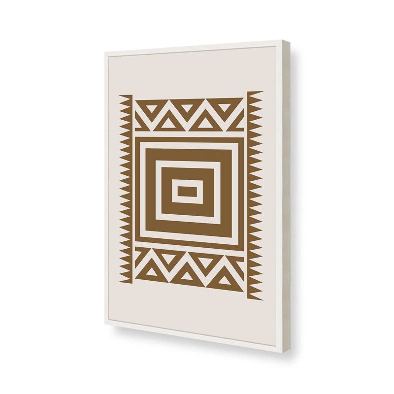 Impression de motifs tribaux modernes II dans un cadre blanc, Blanc opaque, H 25 po x l 19 po