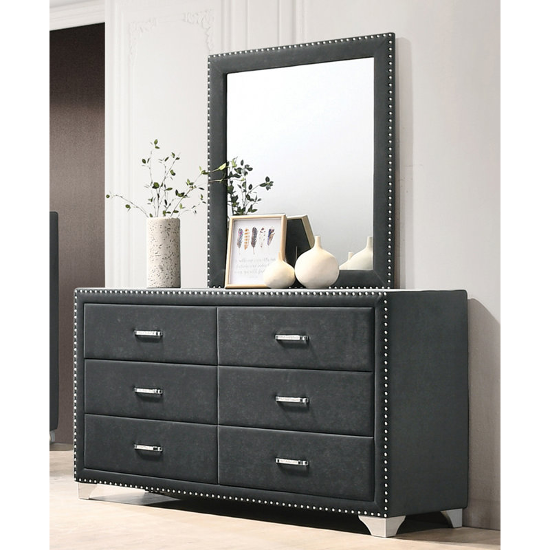 Commode double 6 tiroirs avec miroir Marianna