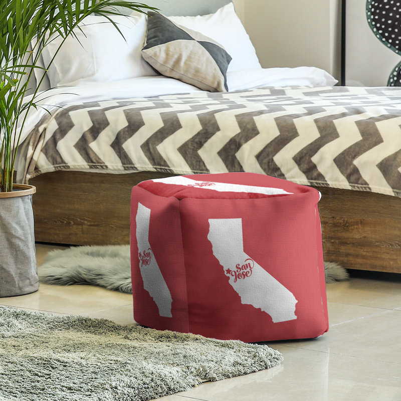 Repose-pieds cube en californie san jose, Rouge